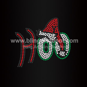 Hoo Rhinestone Xmas Iron On Transfers